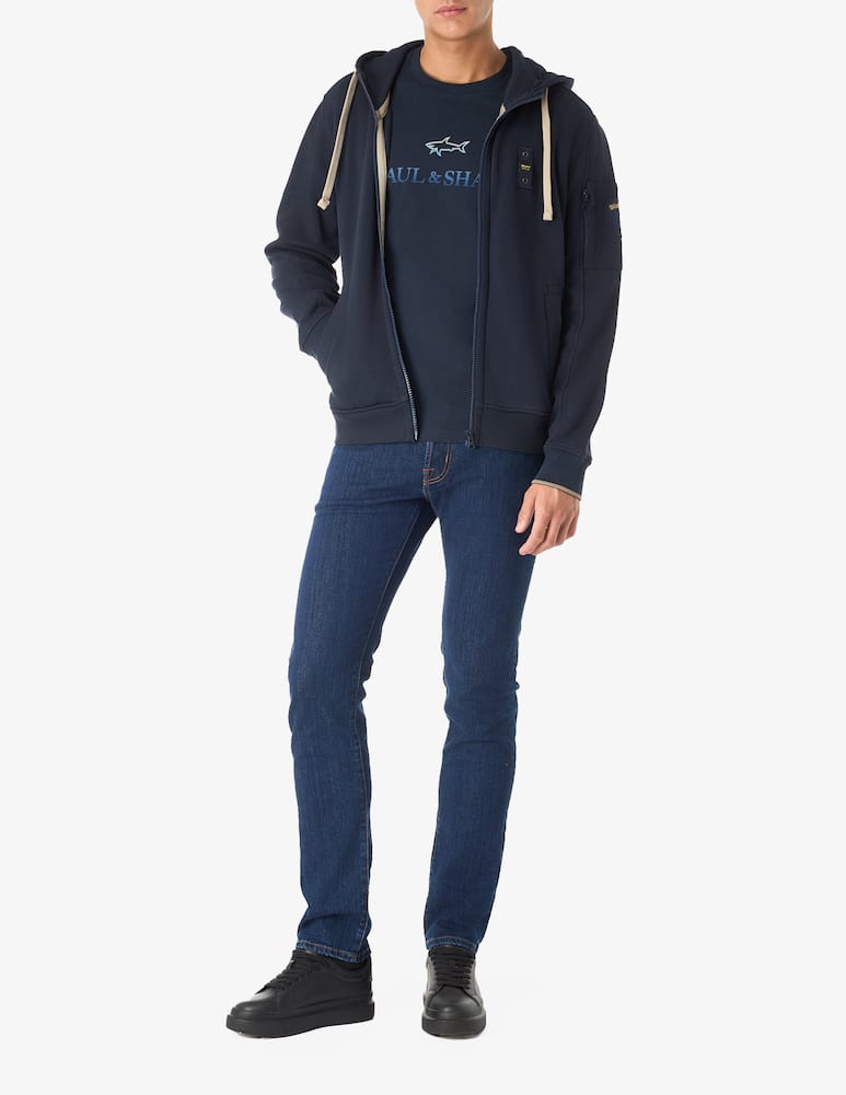 rinascente Blauer Cardinton fleece hoodie