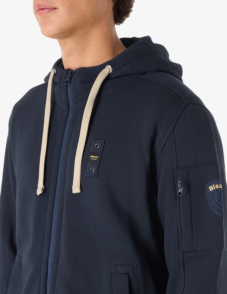 rinascente Blauer Cardinton fleece hoodie