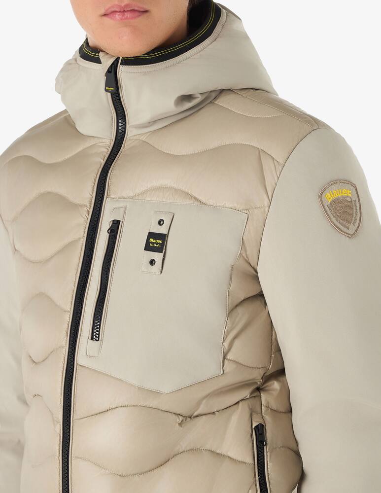 rinascente Blauer Albert wave hooded jacket