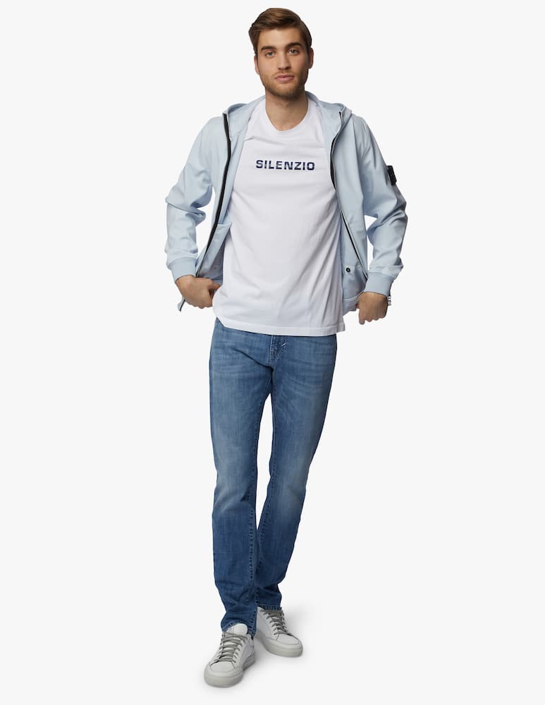 rinascente Aspesi T-shirt roundneck with printed  "SILENZIO" slim fit