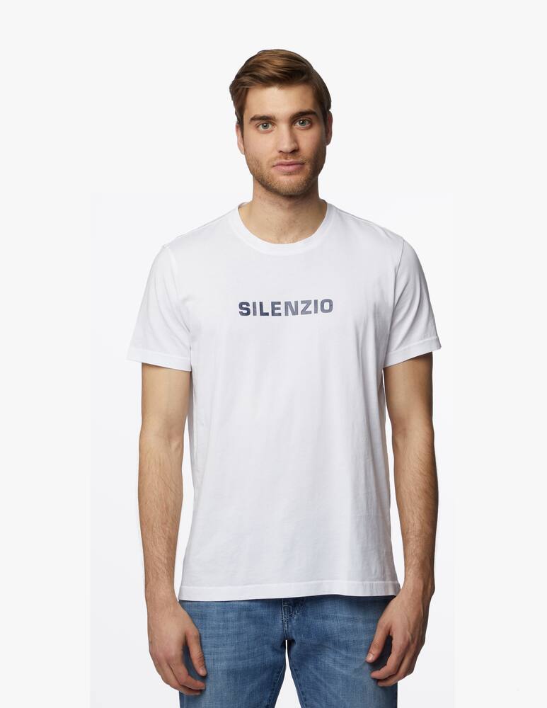 rinascente Aspesi T-shirt roundneck with printed  "SILENZIO" slim fit