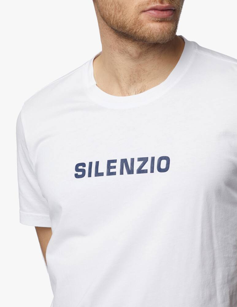 rinascente Aspesi T-shirt roundneck with printed  "SILENZIO" slim fit