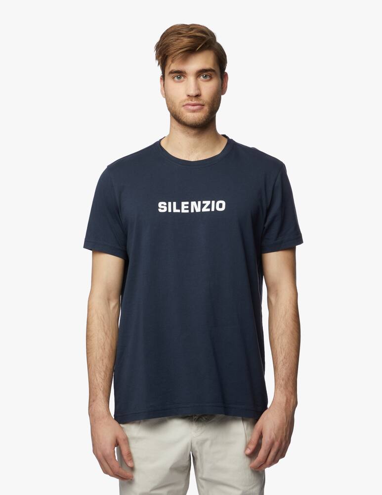 rinascente Aspesi T-shirt girocollo con stampa "SILENZIO" vestibilità asciutta
