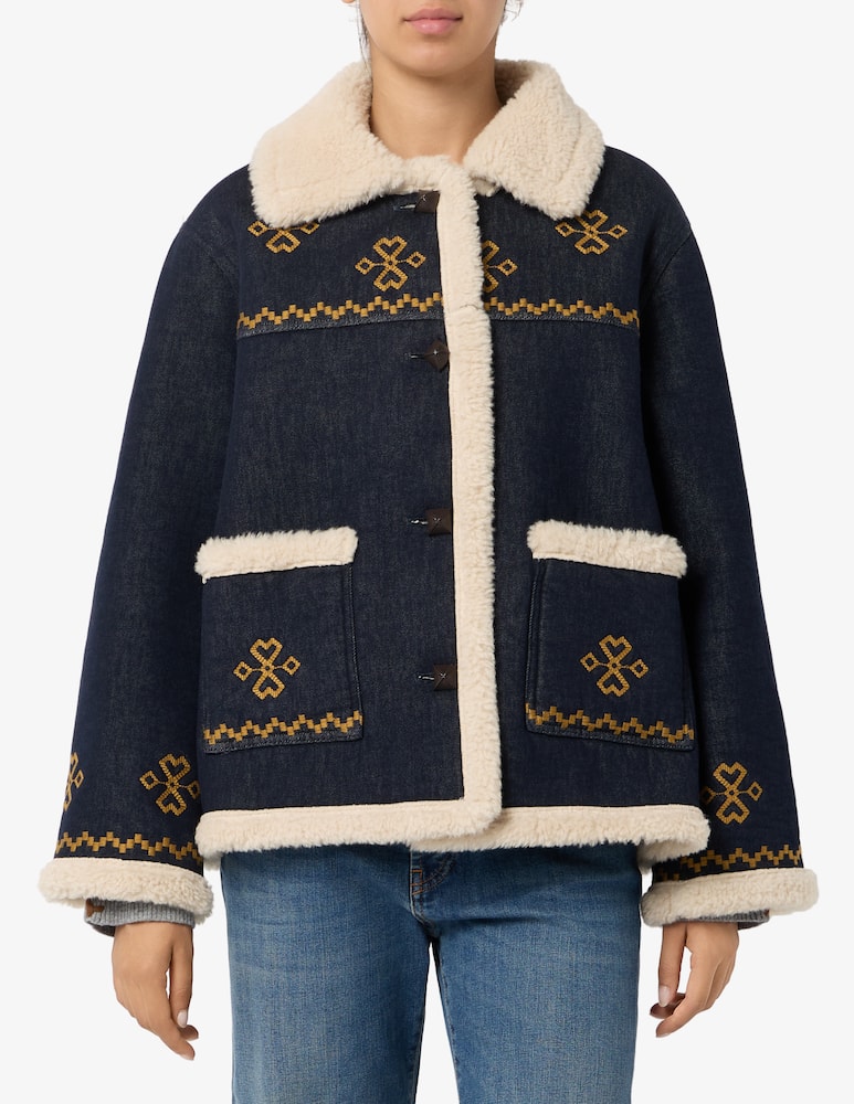 rinascente Roy Roger's Giaccone in jeans con shearling Old Glory