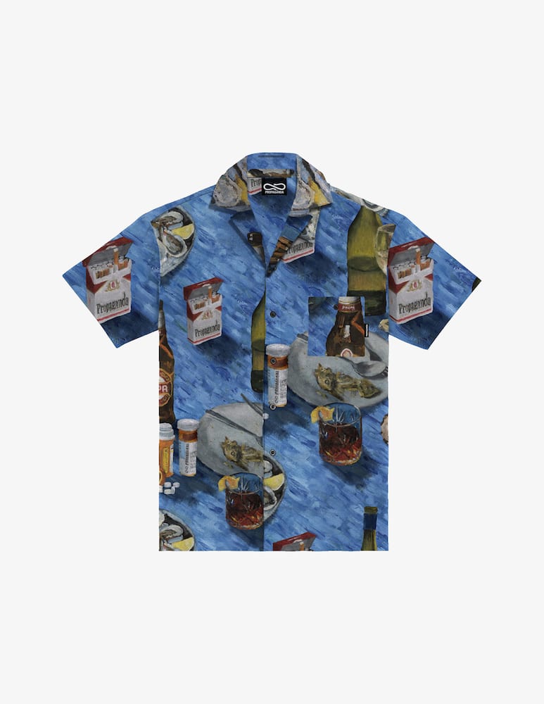 rinascente Propaganda Oyster print short sleeve shirt