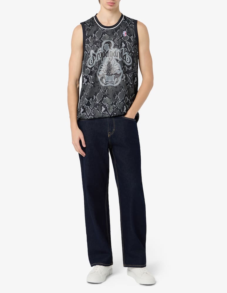 rinascente Propaganda Python print sleeveless t-shirt