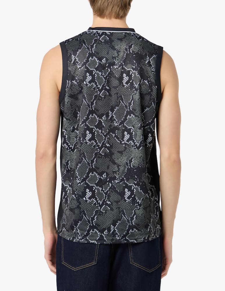 rinascente Propaganda Python print sleeveless t-shirt