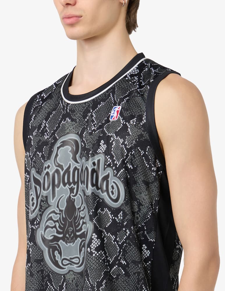 rinascente Propaganda Python print sleeveless t-shirt