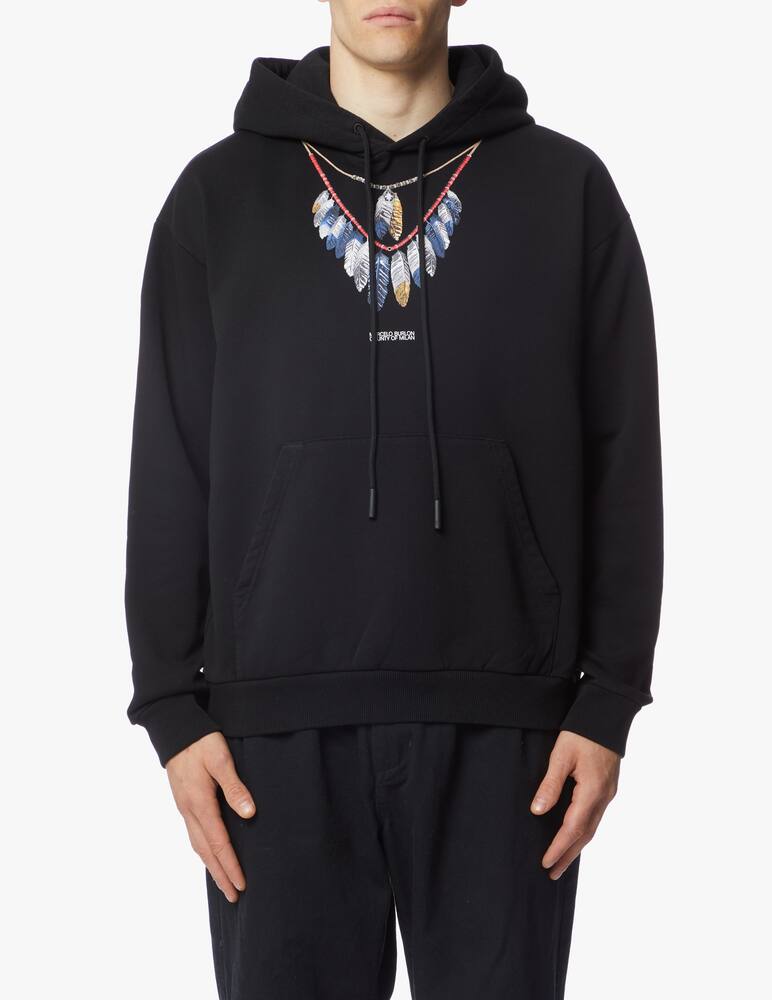 rinascente Marcelo Burlon Felpa con cappuccio double chain over fit