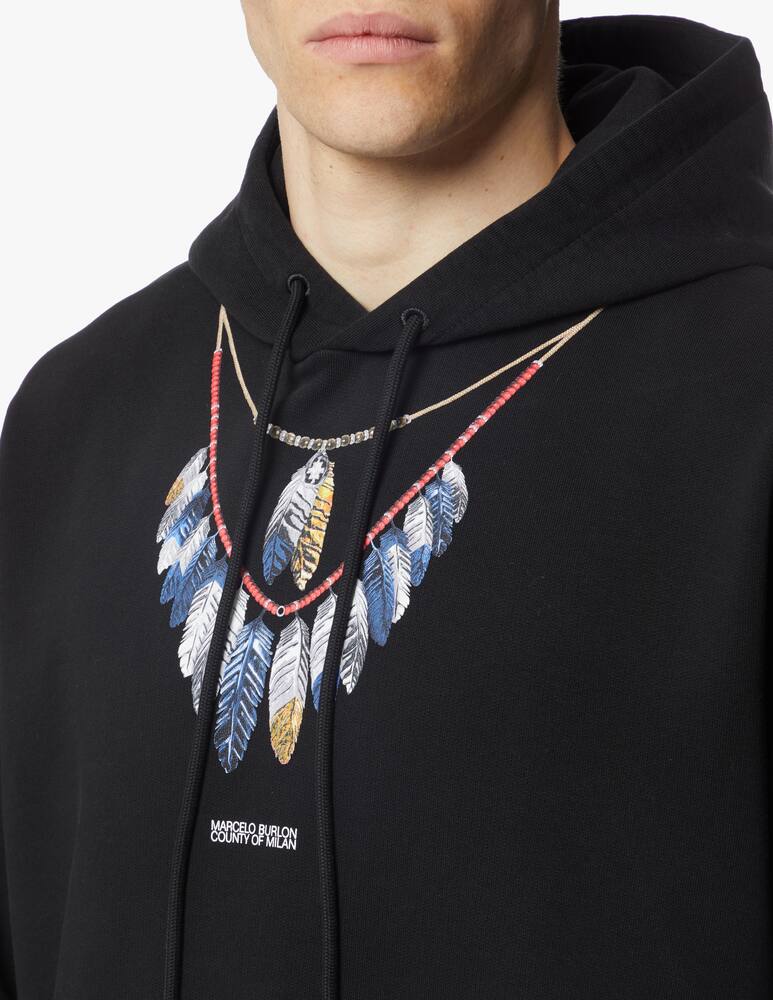 rinascente Marcelo Burlon Felpa con cappuccio double chain over fit