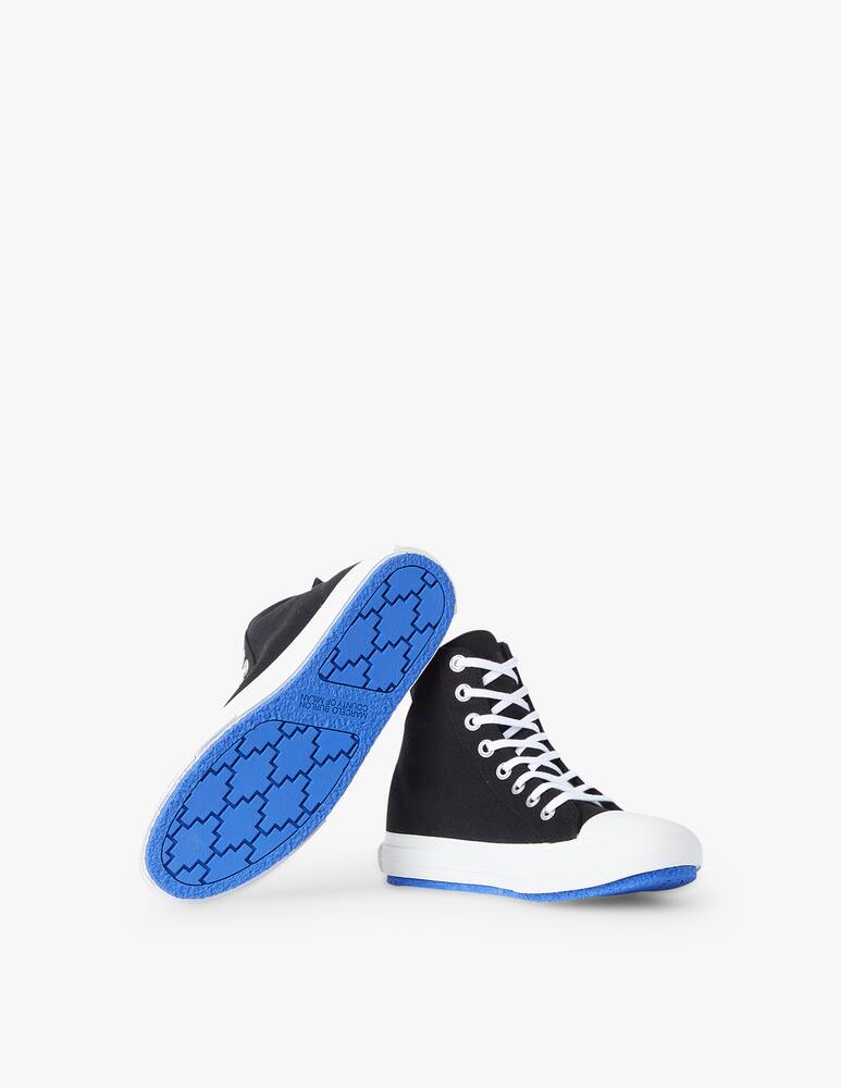 rinascente Marcelo Burlon Hi top canvas embroidered sneakers - black