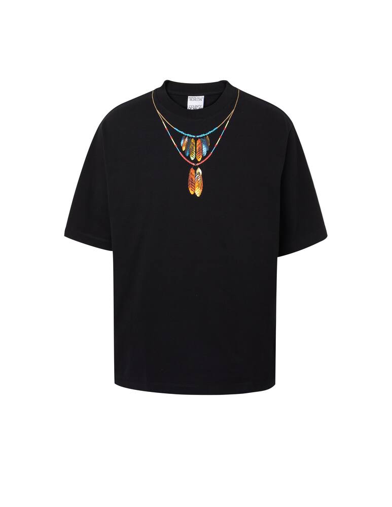 rinascente Marcelo Burlon Maglietta over feathers necklace - nero