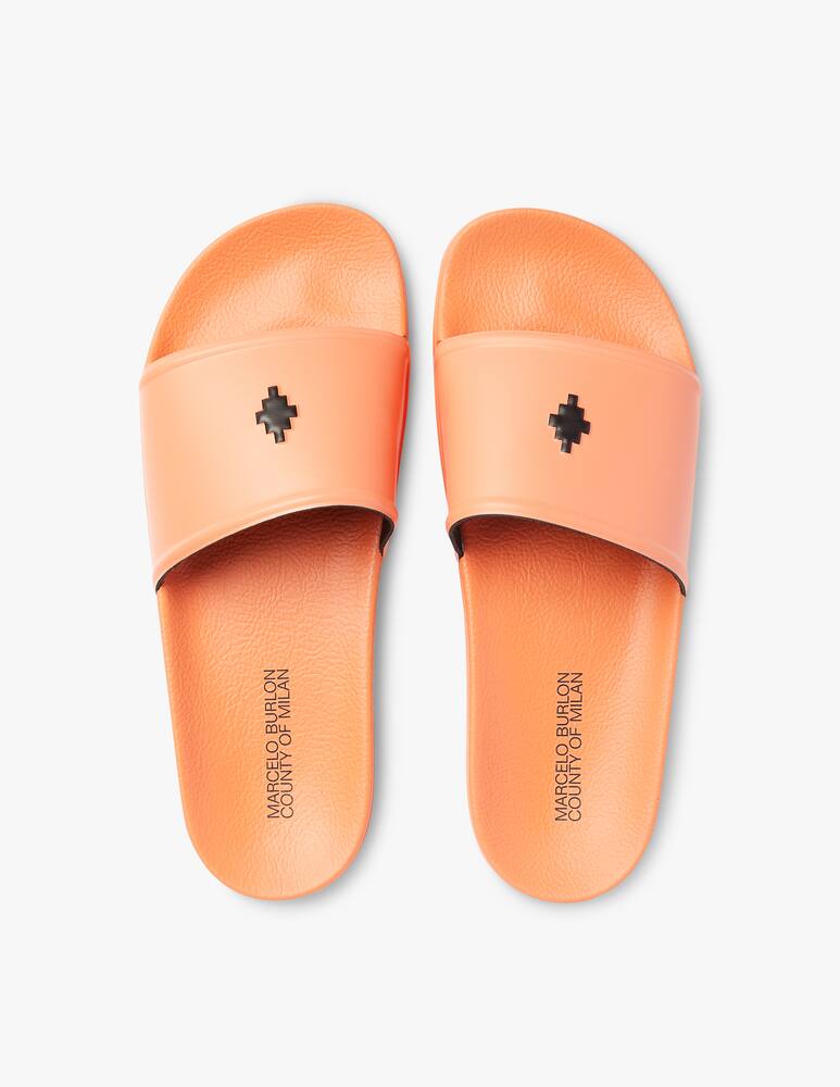 rinascente Marcelo Burlon Pool slide cross orange - multi
