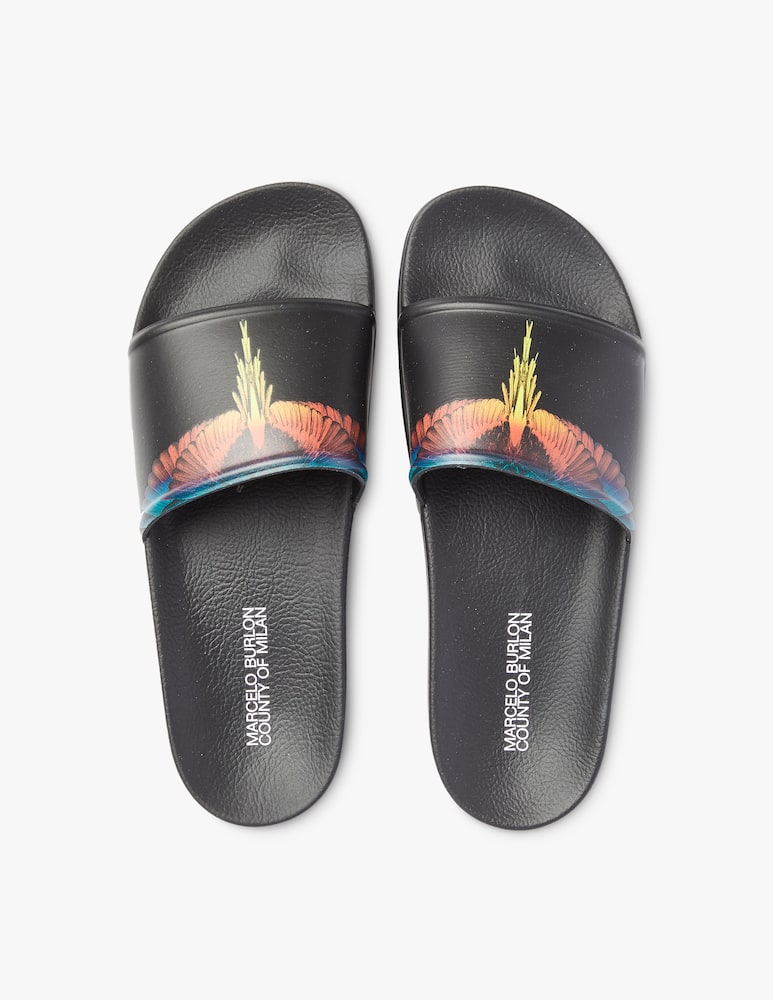 rinascente Marcelo Burlon Ciabatte da piscina icon con ali - multicolor