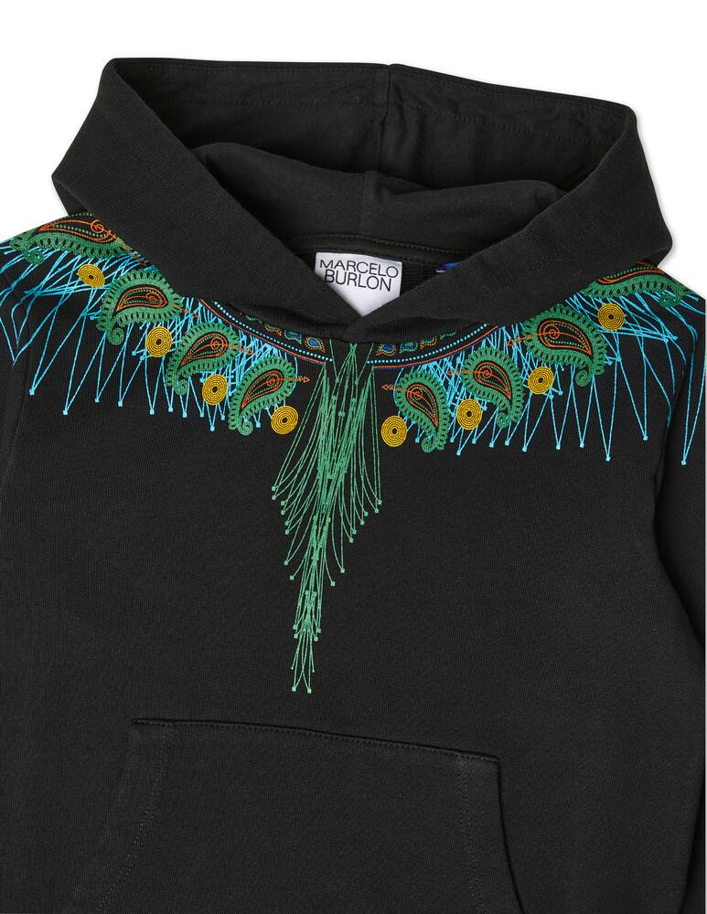 rinascente Marcelo Burlon Felpa con cappuccio bandana wing - Nero