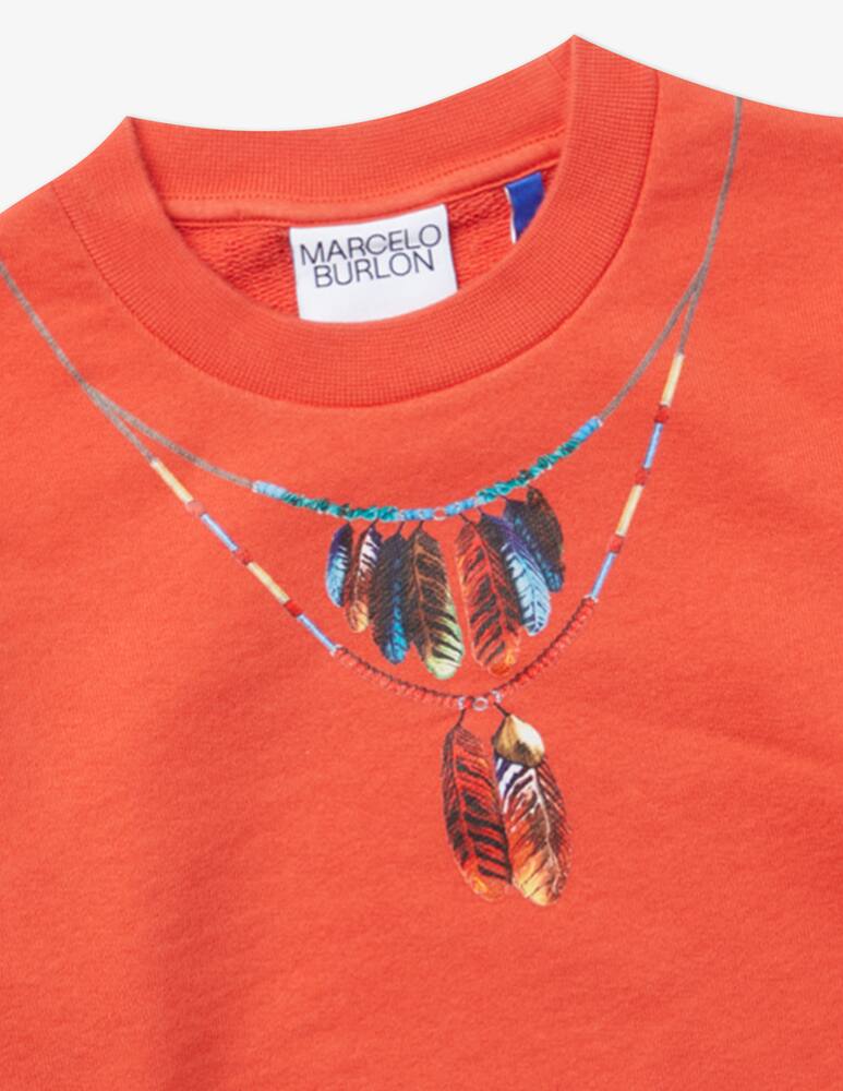 rinascente Marcelo Burlon Feathers necklace crewneck sweatshirt - Rosso