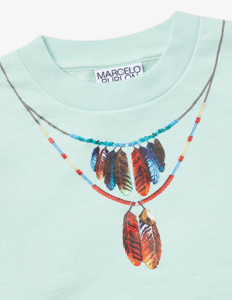 rinascente Marcelo Burlon Felpa girocollo feather necklace - Azzurro