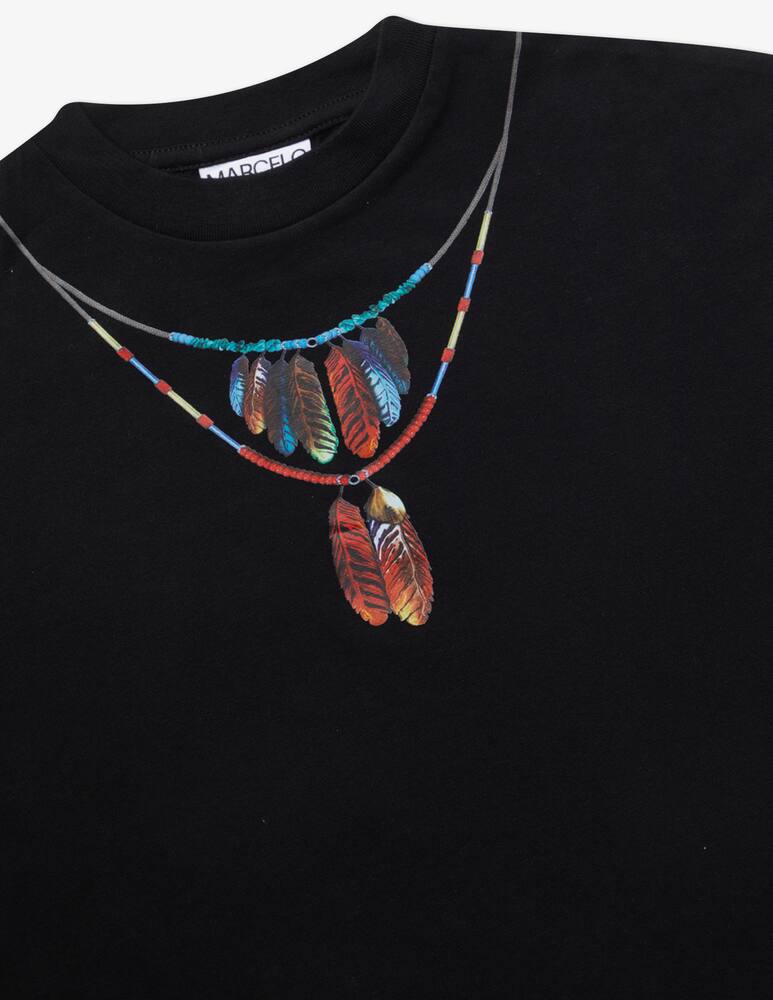 rinascente Marcelo Burlon Feathers necklace fringe dress - Nero