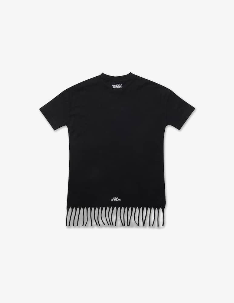 rinascente Marcelo Burlon Feathers necklace fringe dress - Nero