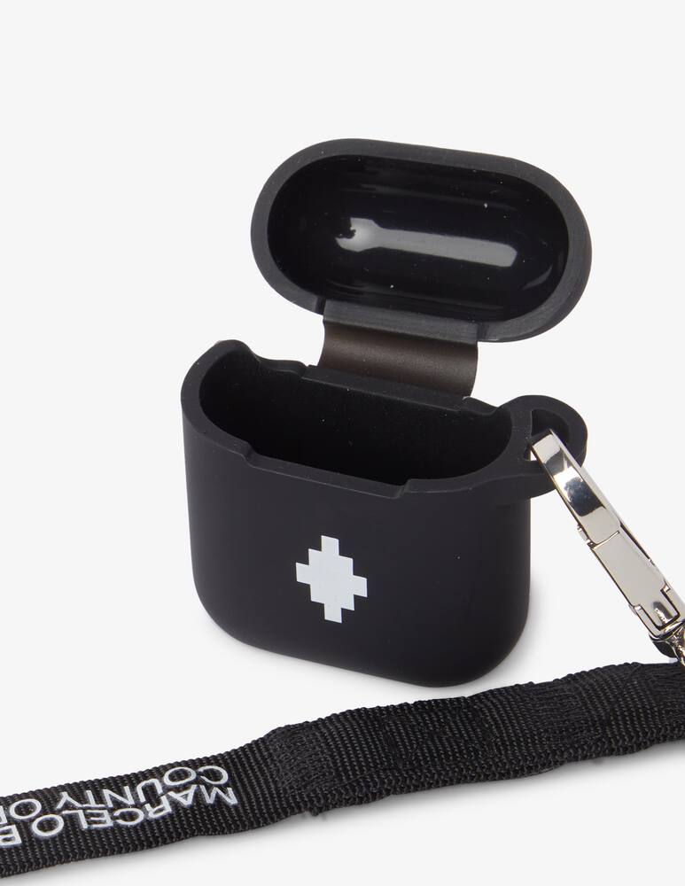 rinascente Marcelo Burlon Cross neckstrap airpods case - Black