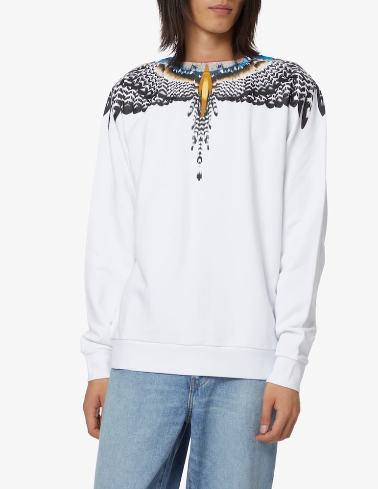 rinascente Marcelo Burlon Grizzly wings regular crewneck - White
