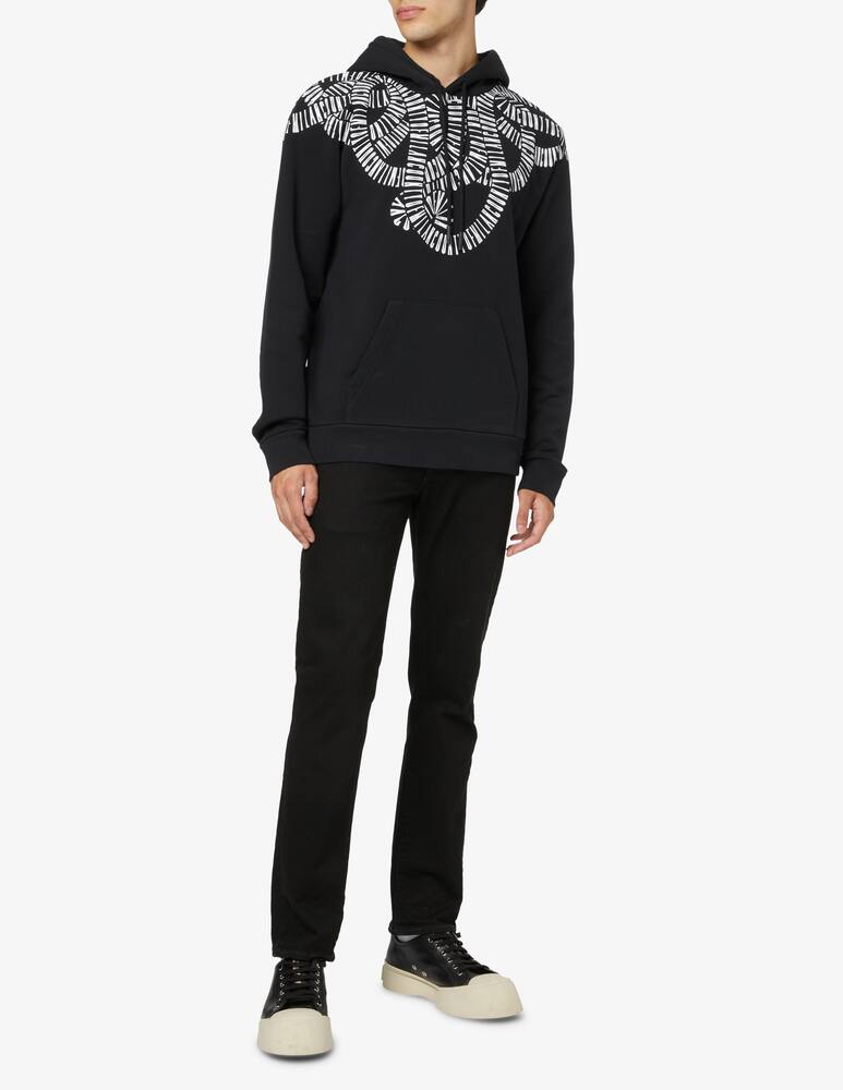 rinascente Marcelo Burlon Felpa con cappuccio regular snake wings - Nero
