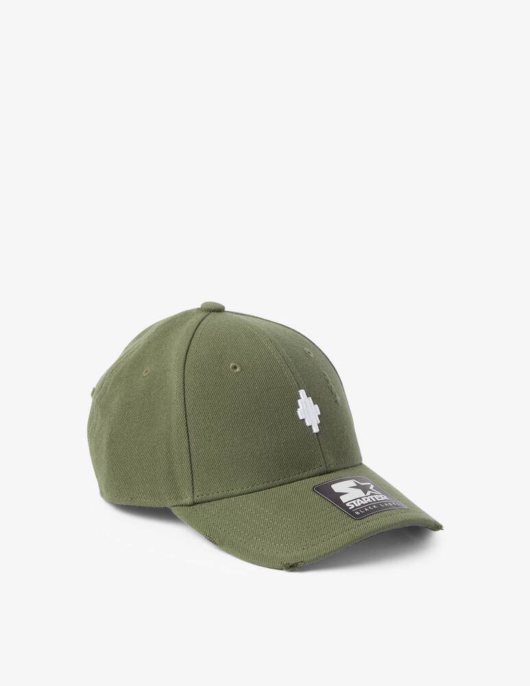 rinascente Marcelo Burlon Cross distress baseball cap - Olive