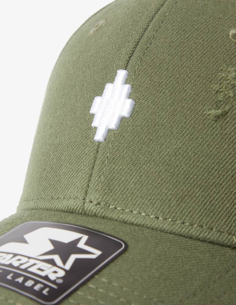 rinascente Marcelo Burlon Cross distress baseball cap - Olive