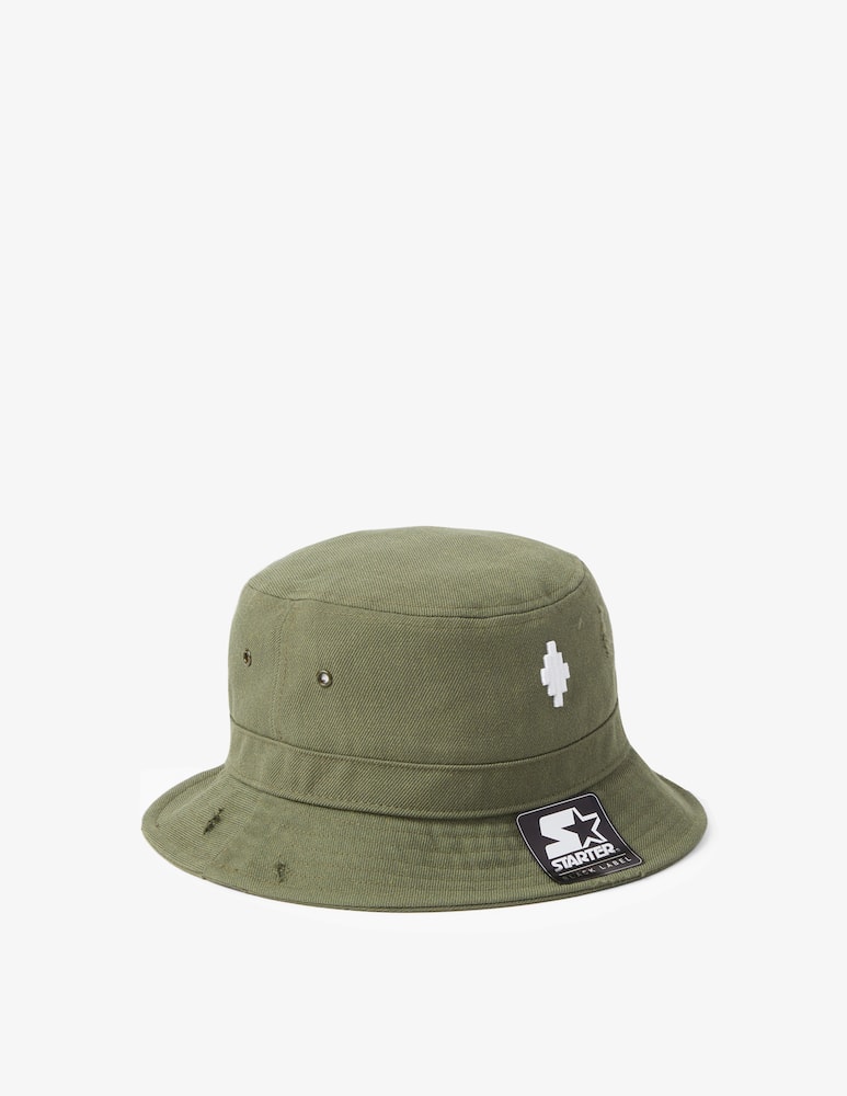 rinascente Marcelo Burlon Cappello bucket distress - Verde