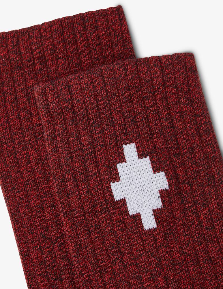 rinascente Marcelo Burlon Calzini corti cross jaspe - Rosso