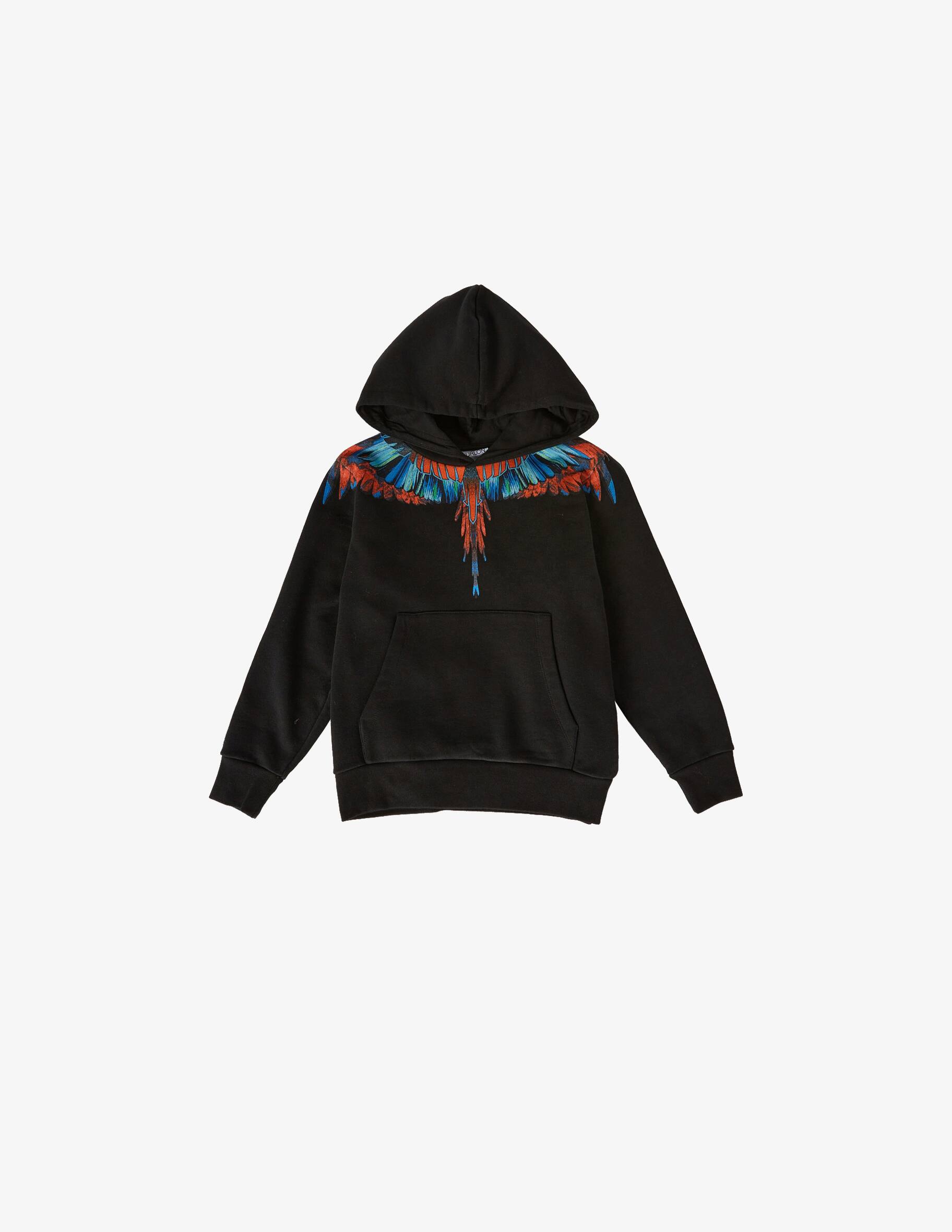Marcelo Burlon Felpa girocollo nera con stampa F5CMJBSW055 main image 1