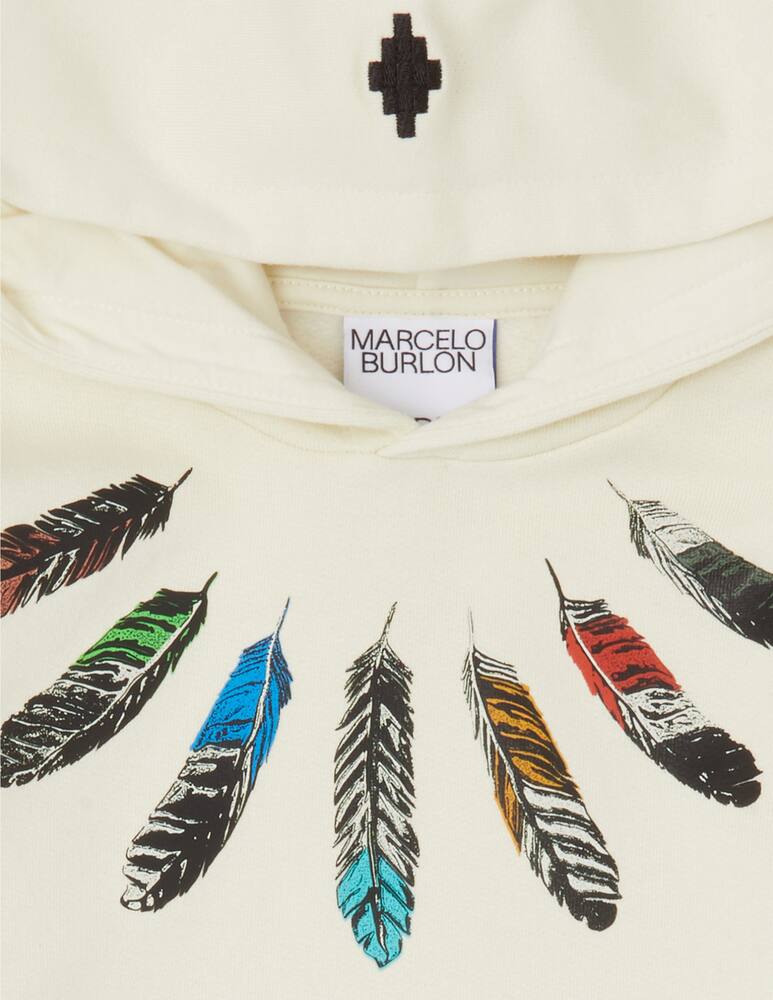 rinascente Marcelo Burlon Felpa collar feathers - Bianco