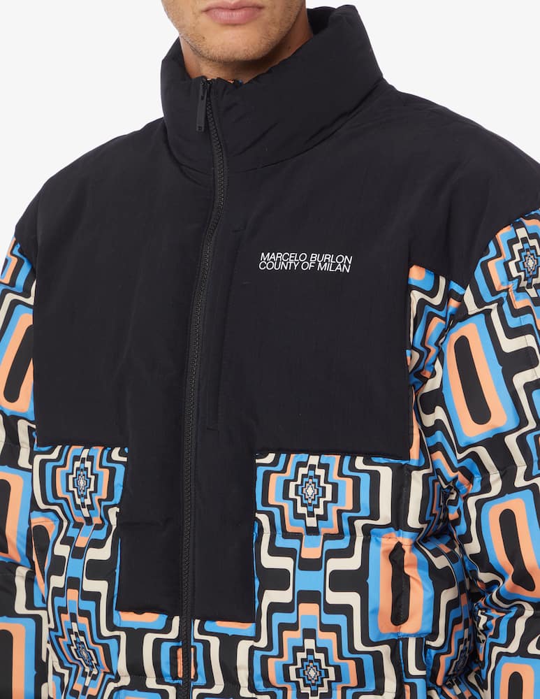 rinascente Marcelo Burlon Optic cross block puffer jacket