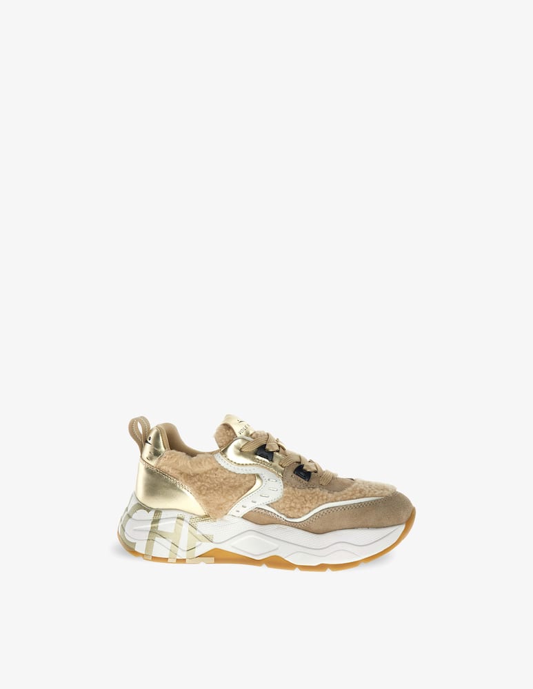 rinascente Voile Blanche Club 105 teddy fur sneakers