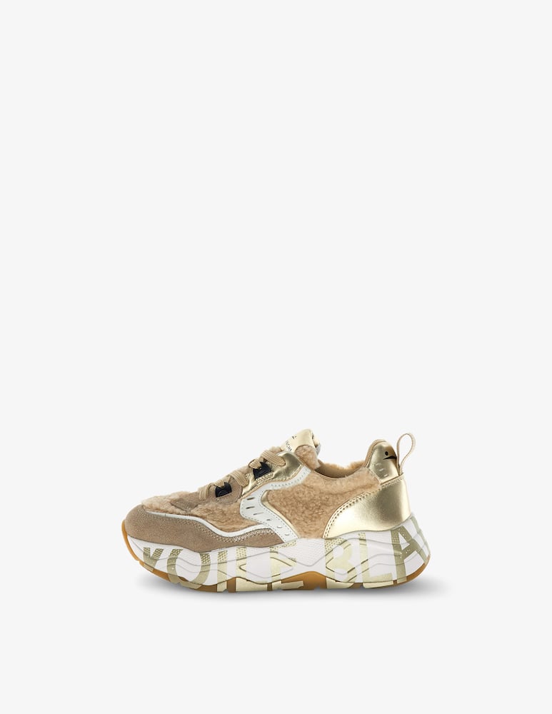 rinascente Voile Blanche Club 105 teddy fur sneakers