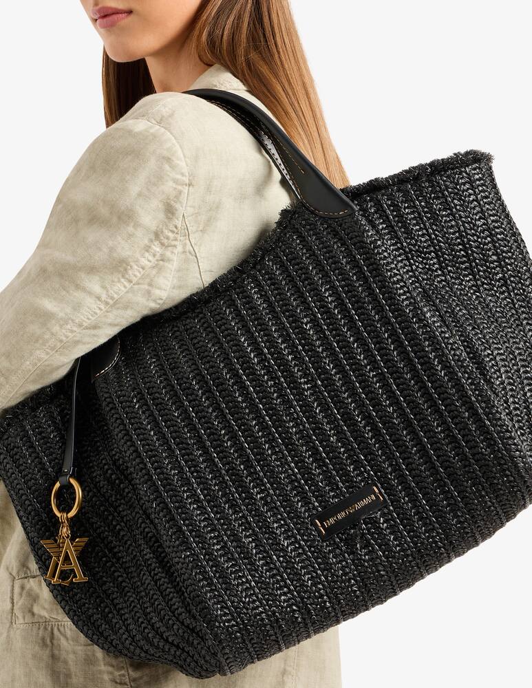 rinascente Emporio Armani Borsa shopper M in paglia