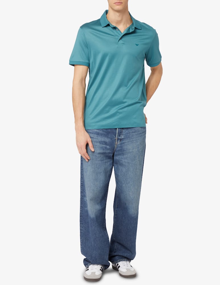 rinascente Emporio Armani Cotton and lyocell polo shirt