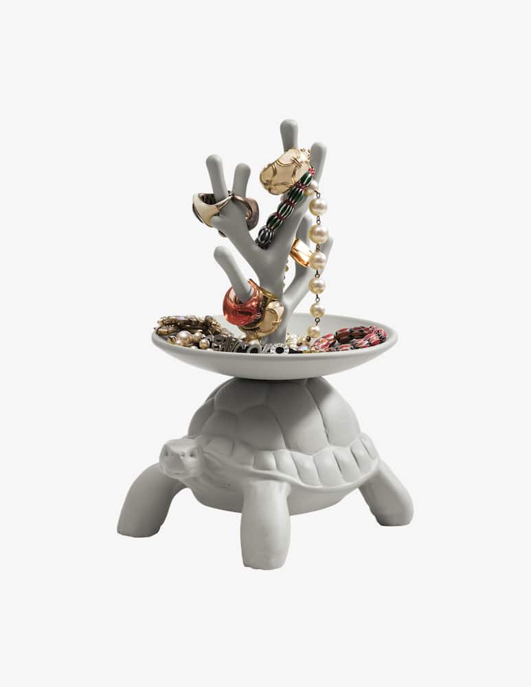 rinascente Qeeboo Turtle Carry XS Jewelry Tree Ligh Grey
