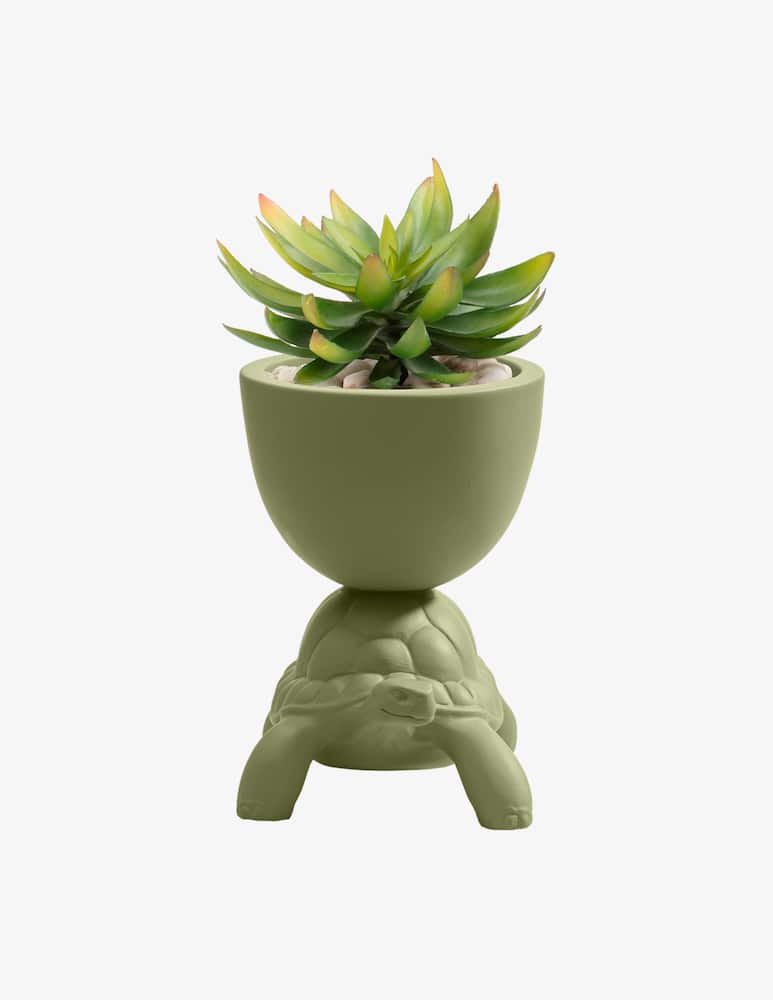 rinascente Qeeboo Turtle Carry XS Planter Olive Green