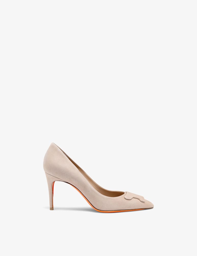 rinascente Santoni Décolleté Sibille con tacco alto in suede beige