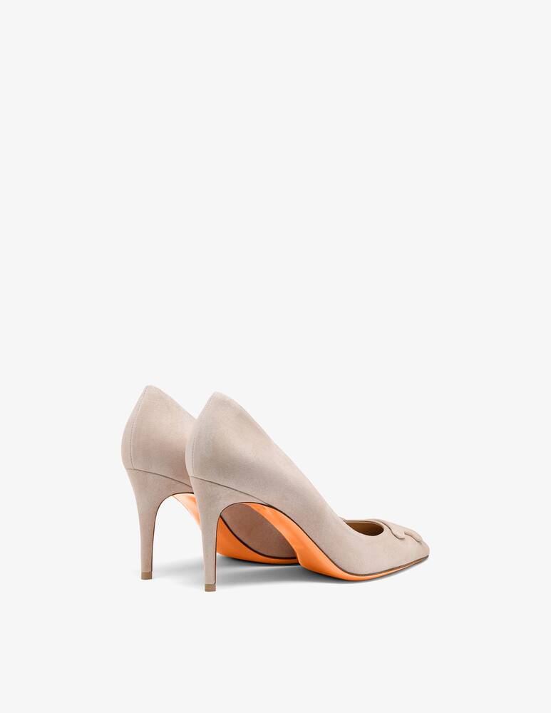rinascente Santoni Décolleté Sibille con tacco alto in suede beige