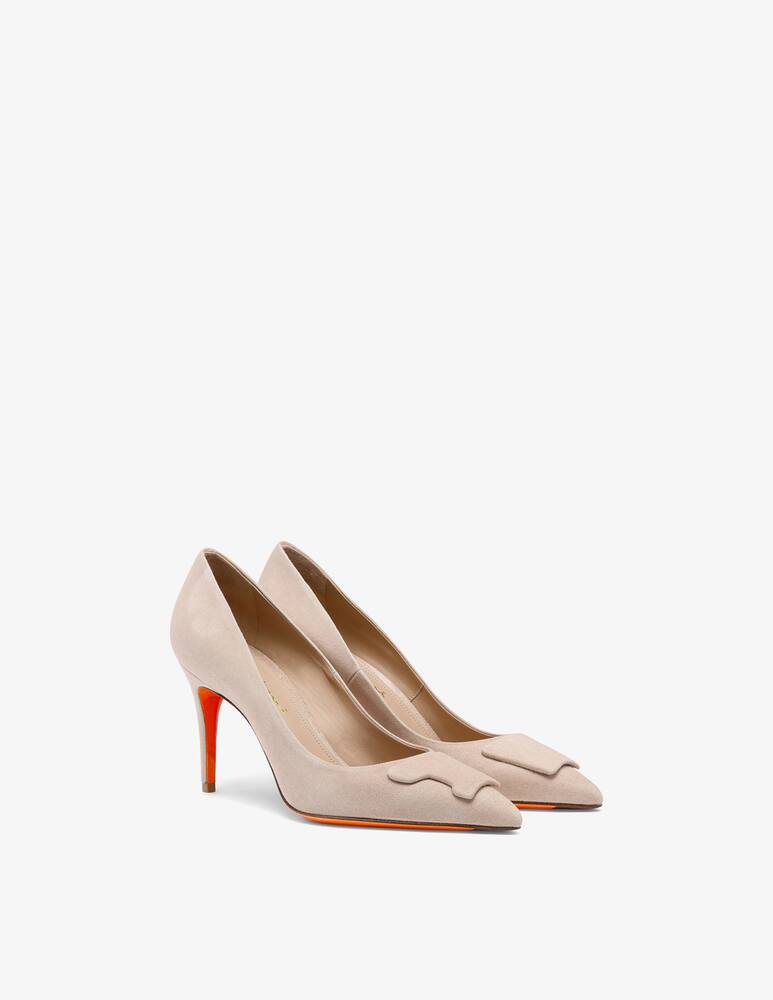 rinascente Santoni Décolleté Sibille con tacco alto in suede beige