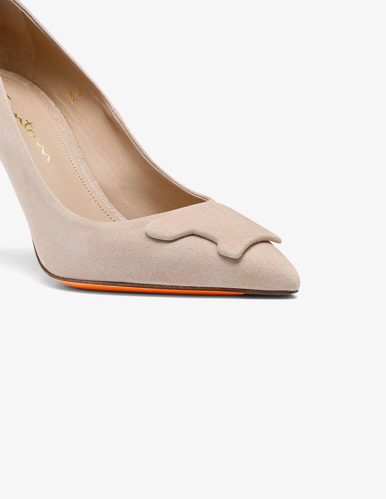 rinascente Santoni Décolleté Sibille con tacco alto in suede beige