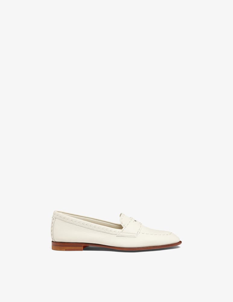 Santoni Mocassino penny in pelle martellata bianca - immagine 1 Santoni Mocassino penny in pelle martellata bianca - immagine 1