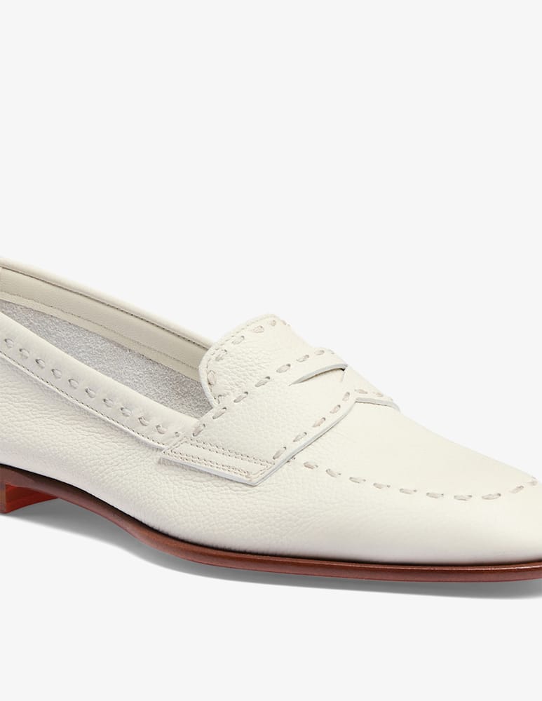 Santoni Mocassino penny in pelle martellata bianca - immagine 5 Santoni Mocassino penny in pelle martellata bianca - immagine 5
