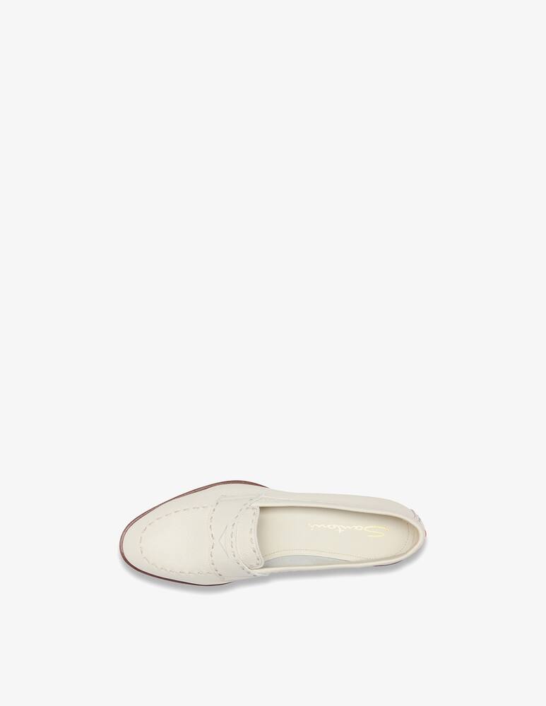 rinascente Santoni Mocassino penny in pelle martellata bianca
