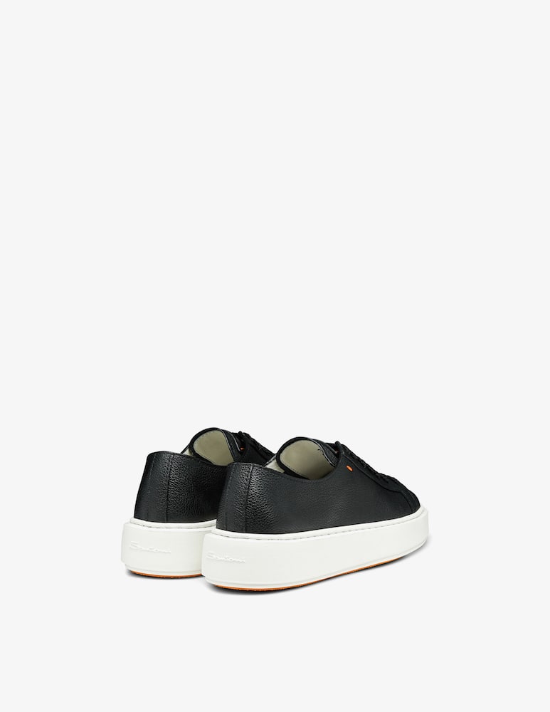 rinascente Santoni Black leather sneaker