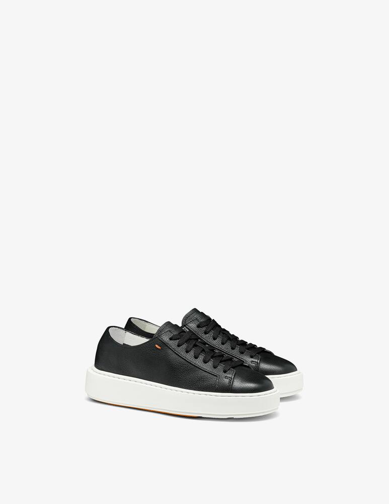 rinascente Santoni Black leather sneaker