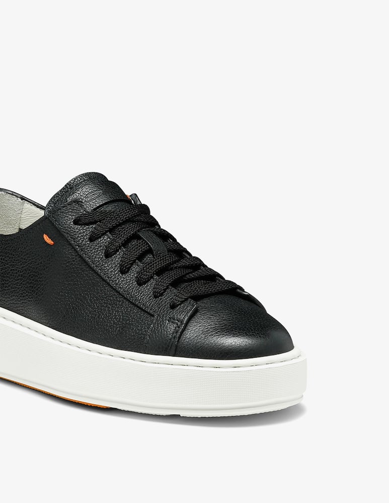 rinascente Santoni Black leather sneaker