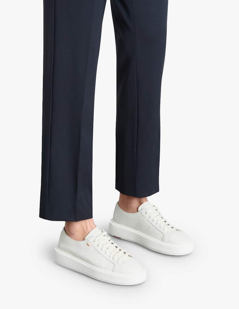 Santoni Sneaker in pelle martellata bianca - immagine 2 Santoni Sneaker in pelle martellata bianca - immagine 2